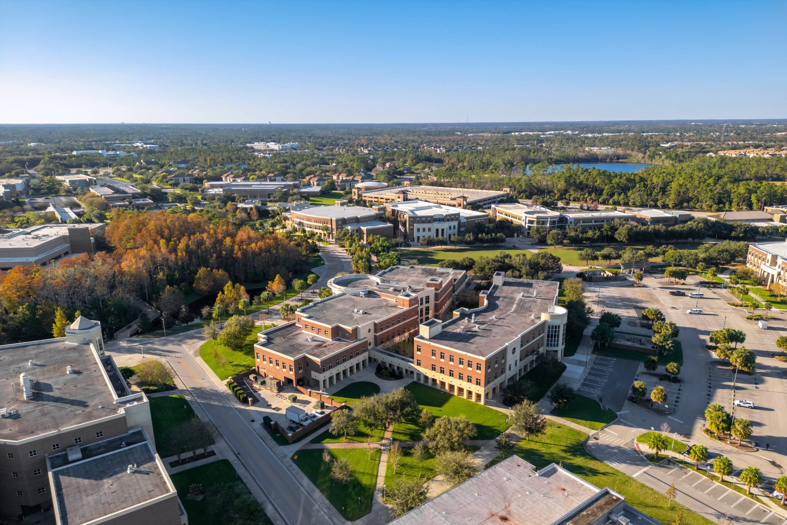 aerial view university campus grounds scaled