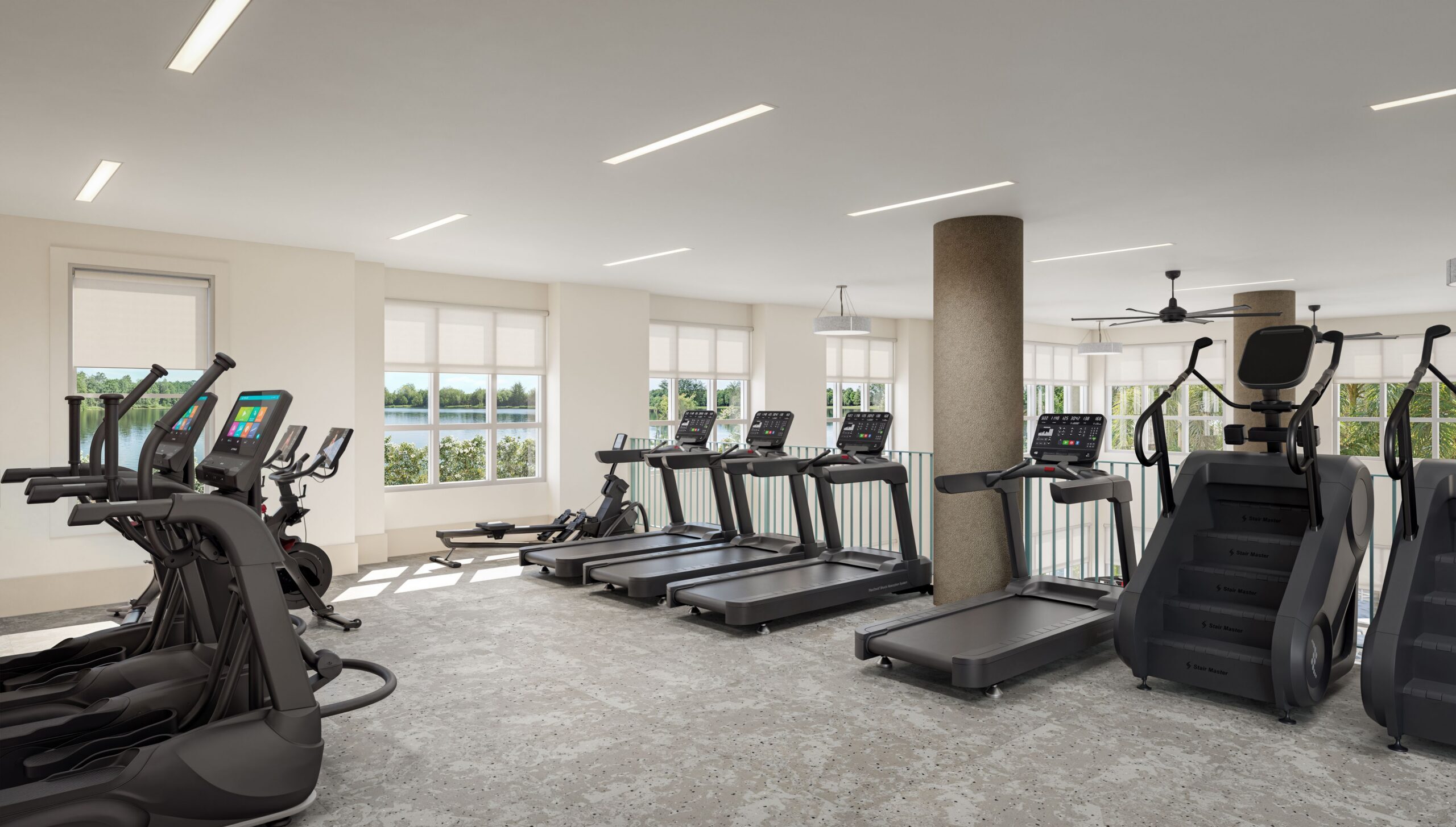 Fitness center with cardio machines at Palma Orlando